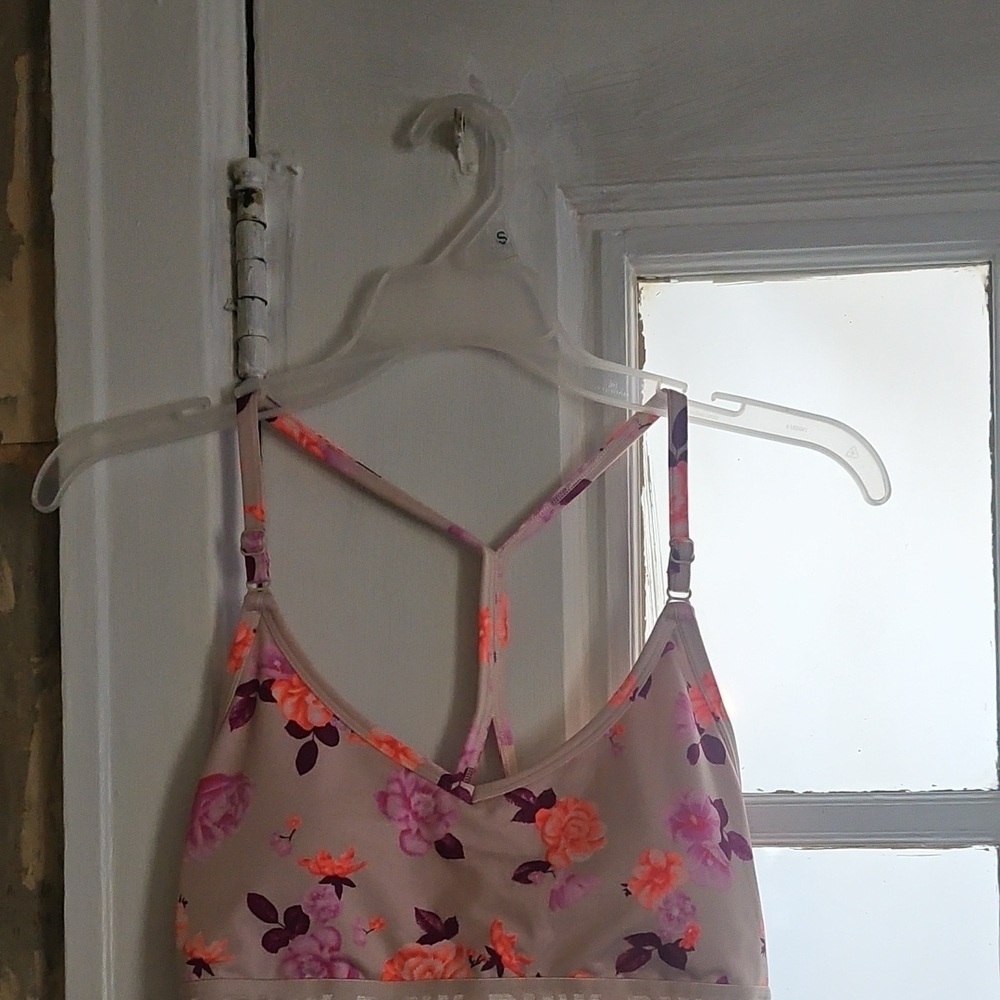 Floral Print Women's Bralette - Purple and Orange